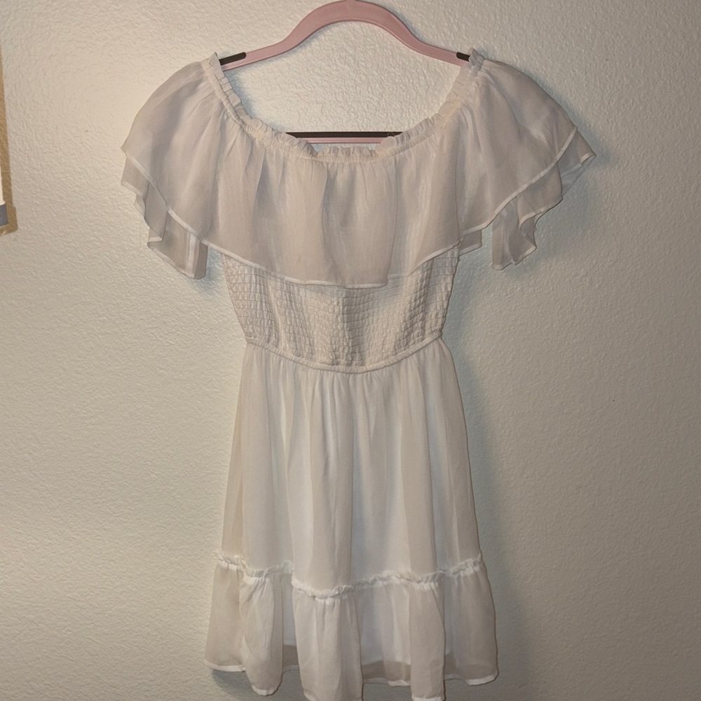 Hollister Cream Off The Shoulder Dress